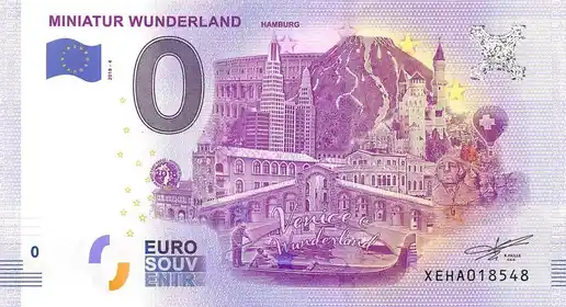 Banconota da 0€ MINIATUR WUNDERLAND HAMBURG