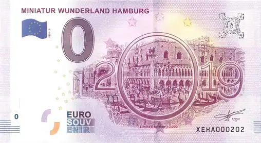 0€ banknote MINIATUR WUNDERLAND HAMBURG