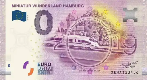 Banconota da 0€ MINIATUR WUNDERLAND HAMBURG