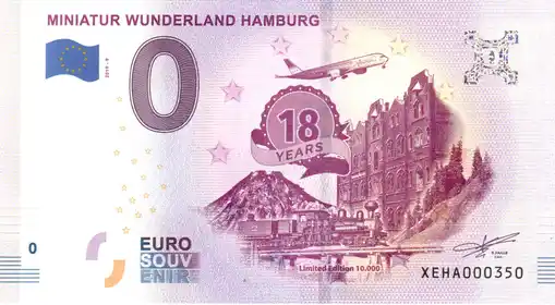 Banconota da 0€ MINIATUR WUNDERLAND HAMBURG