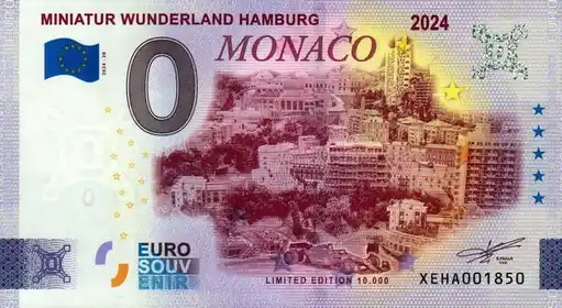 Billete de 0€ MINIATUR WUNDERLAND HAMBURG MONACO