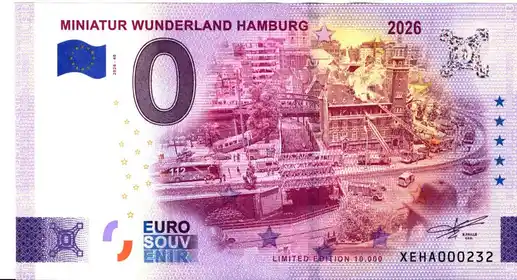 0€-Schein MINIATUR WUNDERLAND HAMBURG 2026