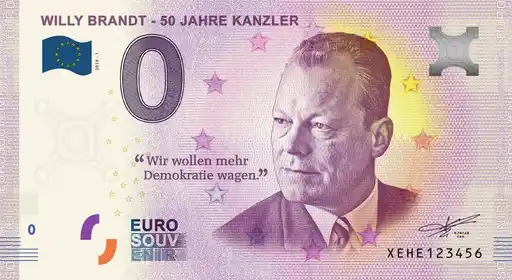 Banconota da 0€ WILLY BRANDT - 50 JAHRE KANZLER