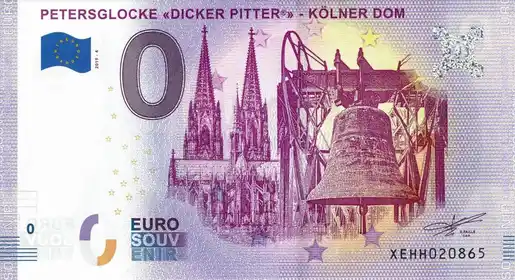 0€ banknote PETERSGLOCKE «DICKER PITTER®» - KÖLNER DOM