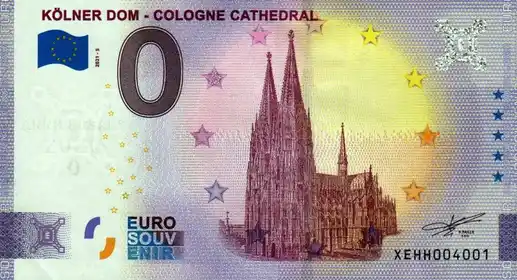 0€-Schein KÖLNER DOM - COLOGNE CATHEDRAL