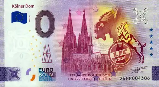 0€ banknote Kölner Dom