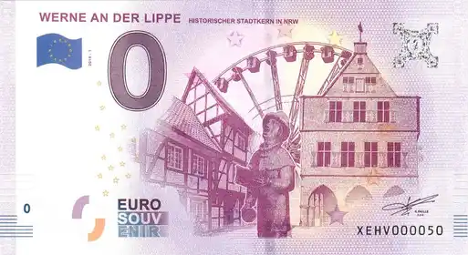 Banconota da 0€ WERNE AN DER LIPPEHISTORISCHER STADTKERN IN NRW