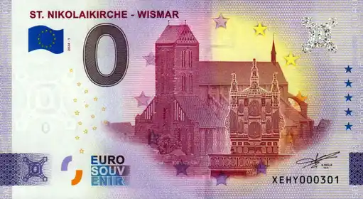 Banconota da 0€ ST. NIKOLAIKIRCHE - WISMAR