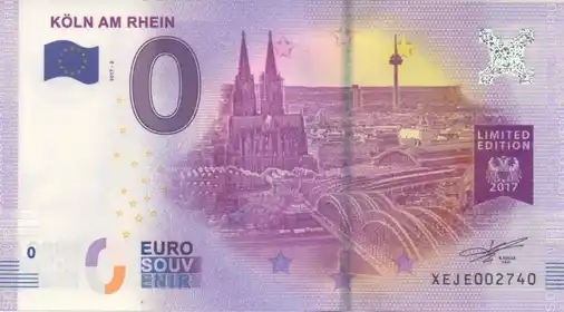 Billete de 0€ KÖLN AM RHEINLIMITED EDITION 2017