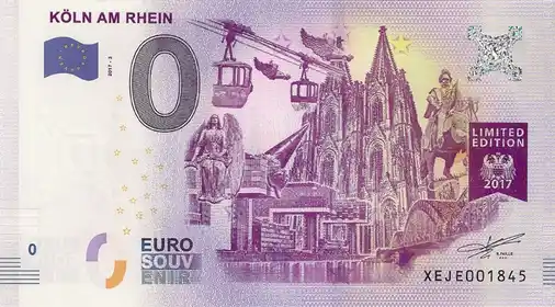 0€ banknote KÖLN AM RHEINLIMITED EDITION 2017