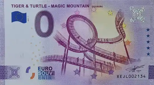 Banconota da 0€ TIGER & TURTLE - MAGIC MOUNTAINDUISBURG