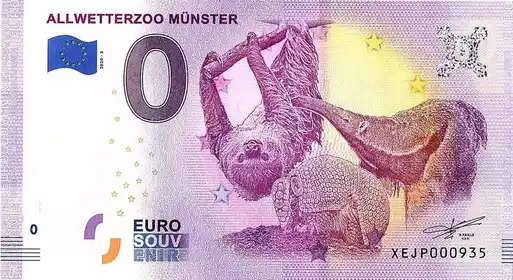 Banconota da 0€ ALLWETTERZOO MÜNSTER