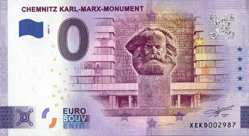 Banconota da 0€ CHEMNITZ KARL-MARX-MONUMENT