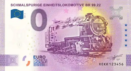 0€ banknote SCHMALSPURIGE EINHEITSLOKOMOTIVE BR 99.22