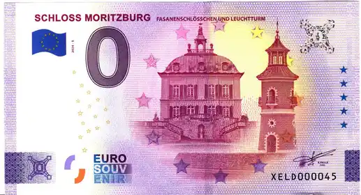 0€-Schein SCHLOSS MORITZBURGFASANENSCHLÖSSCHEN UND LEUCHTURM