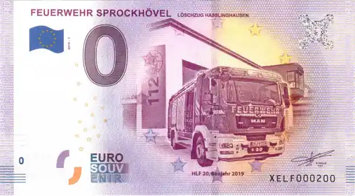 0€ banknote FEUERWEHR SPROCKHÖVELLÖSCHZUG HASSLINGHAUSSEN