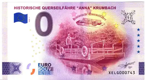 Banconota da 0€ HISTORISCHE QUERSEILFÄHRE