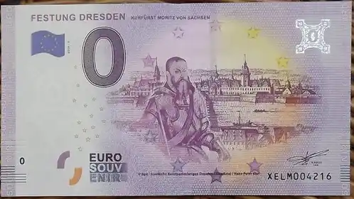 0€-Schein FESTUNG DRESDENKURFÜRST MORITZ VON SACHSEN