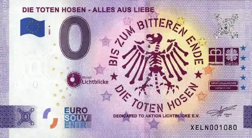 0€-Schein DIE TOTEN HOSEN - ALLES AUS LIEBE