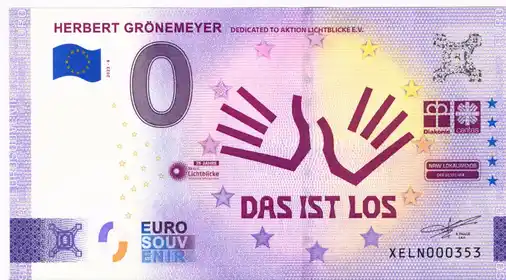 0€ banknote HERBERT GRÖNEMEYERDEDICATED TO AKTION LICHTBLICKE E.V.