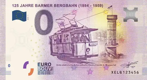 Billete de 0€ 125 JAHRE BARMER BERGBAHN (1894 - 1959)