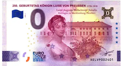 0€-Schein 250. GEBURTSTAG KÖNIGIN LUISE VON PREUSSEN (1776-1810)