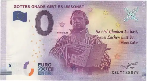 0€ banknote GOTTES GNADE GIBT ES UMSONST