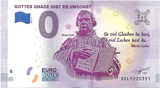 0€ banknote GOTTES GNADE GIBT ES UMSONST