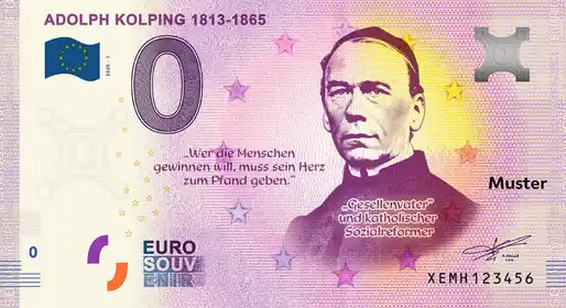 0€ banknote ADOLPH KOLPING 1813-1865