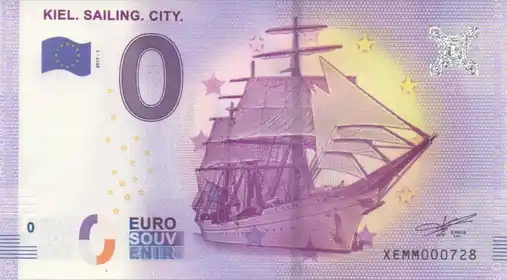 Banconota da 0€ KIEL. SAILING. CITY.