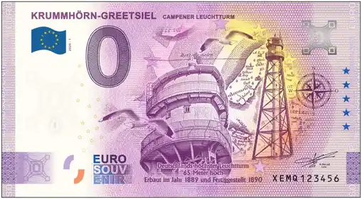 0€-Schein KRUMMHÖRN - GREETSIELCAMPENER LEUCHTTURM