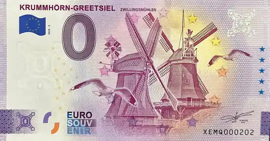 0€ banknote KRUMMHÖRN - GREETSIELZWILLINGSMÜHLEN