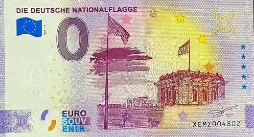0€ banknote DIE DEUTSCHE NATIONALFLAGGE