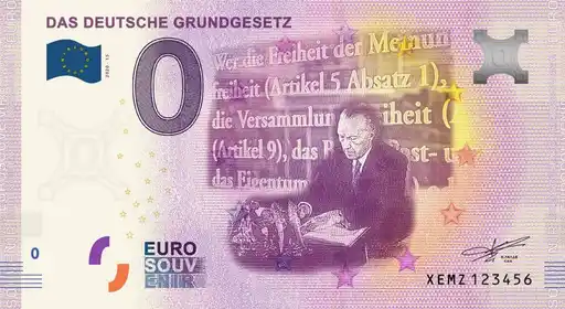 0€ banknote DAS DEUTSCHE GRUNDGESETZ