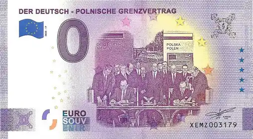 0€-Schein DER DEUTSCH-POLNISCHE GRENZVERTRAG