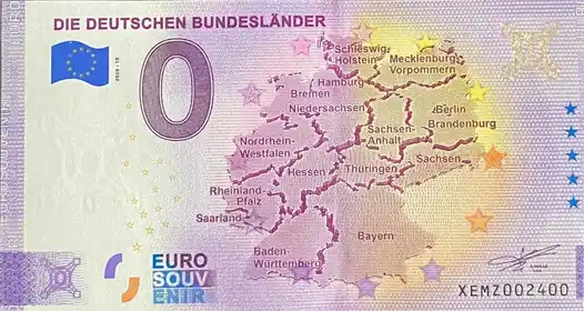 0€-Schein DIE DEUTSCHEN BUNDESLÄNDER