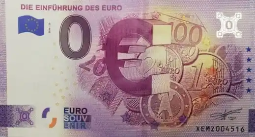 0€ banknote DIE EINFÜHRUNG DES EURO