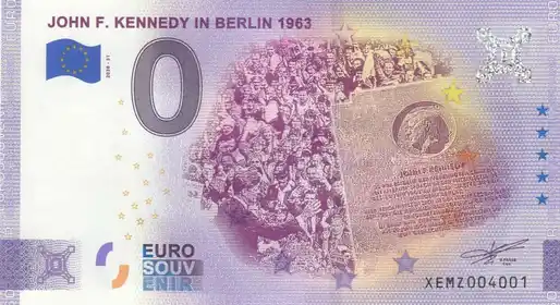 0€ banknote JOHN F.KENNEDY IN BERLIN 1963