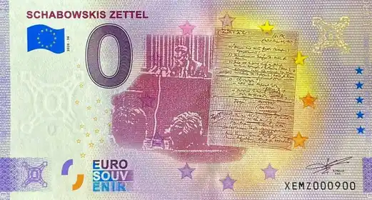 0€-Schein SCHABOWSKIS ZETTEL