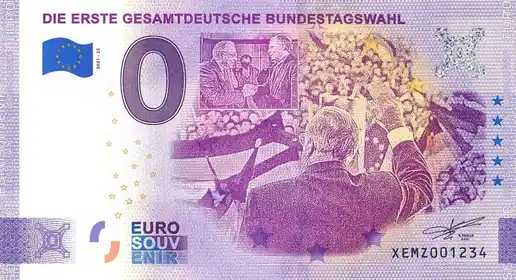 Billet 0€ DIE ERSTE GESAMTDEUTSCHE BUNDESTAGSWAHL