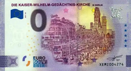 Billete de 0€ DIE KAISER-WILHELM-GEDÄCHTNIS-KIRCHEIN BERLIN