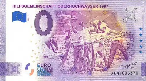 0€-Schein HILFSGEMEINSCHAFT ODERHOCHWASSER 1997