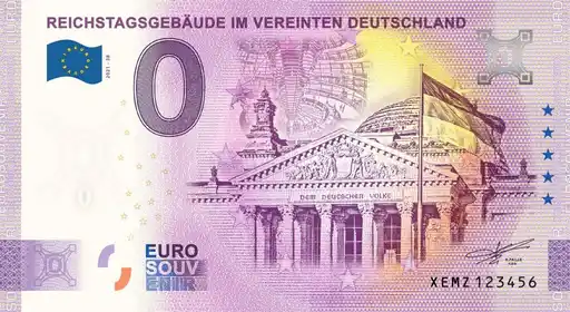 0€ banknote REICHSTAGSGEBÄUDE IM VEREINTEN DEUTSCHLAND