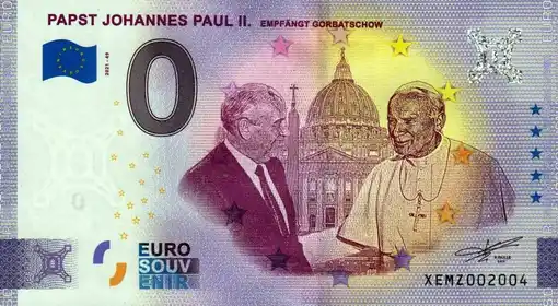 Billete de 0€ PAPST JOHANNES PAUL II.EMPFÄNGT GORBATSCHOW