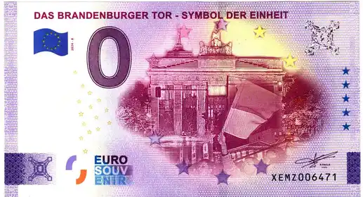 0€ banknote DAS BRANDENBURGER TOR - SYMBOL DER EINHEIT