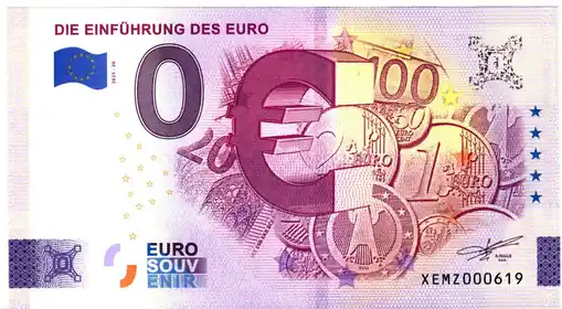 0€-Schein DIE EINFÜHRUNG DES EURO