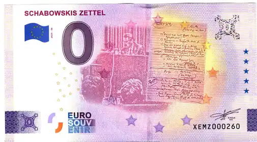 Billete de 0€ SCHABOWSKIS ZETTEL