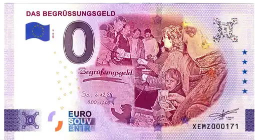 Billete de 0€ DAS BEGRÜSSUNGSGELD