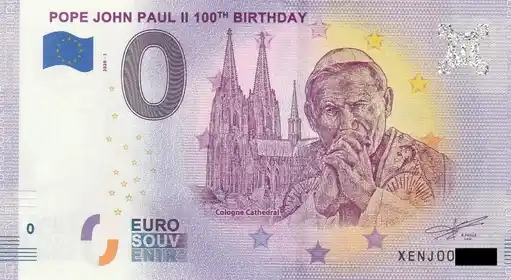 Banconota da 0€ POPE JOHN PAUL II 100th BIRTHDAY