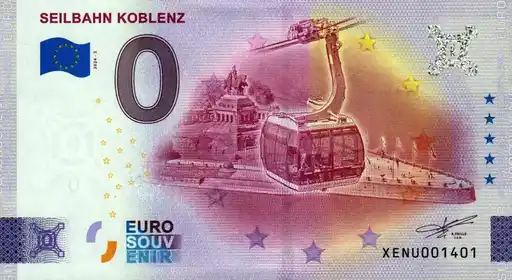 Banconota da 0€ SEILBAHN KOBLENZ